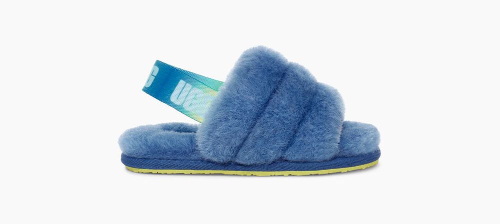 Ugg Fluff Yeah Toddler - Kids Slippers - Blue - NZ (4068JNRCV)